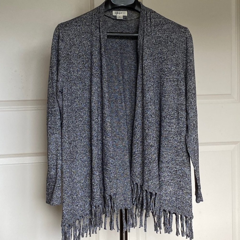 Style & Co Cardigan Sweater with fringes on the bottom